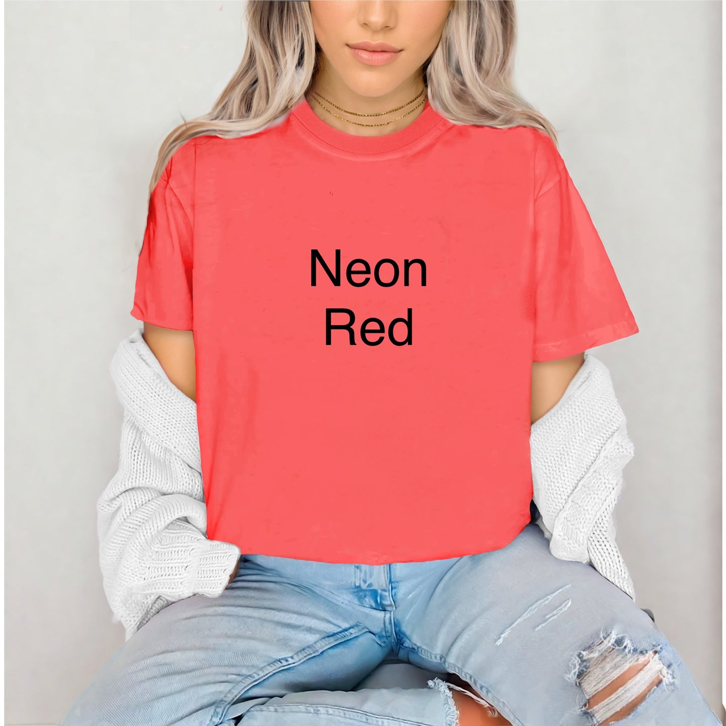 Neon Red Orange Comfort Colors T-Shirt