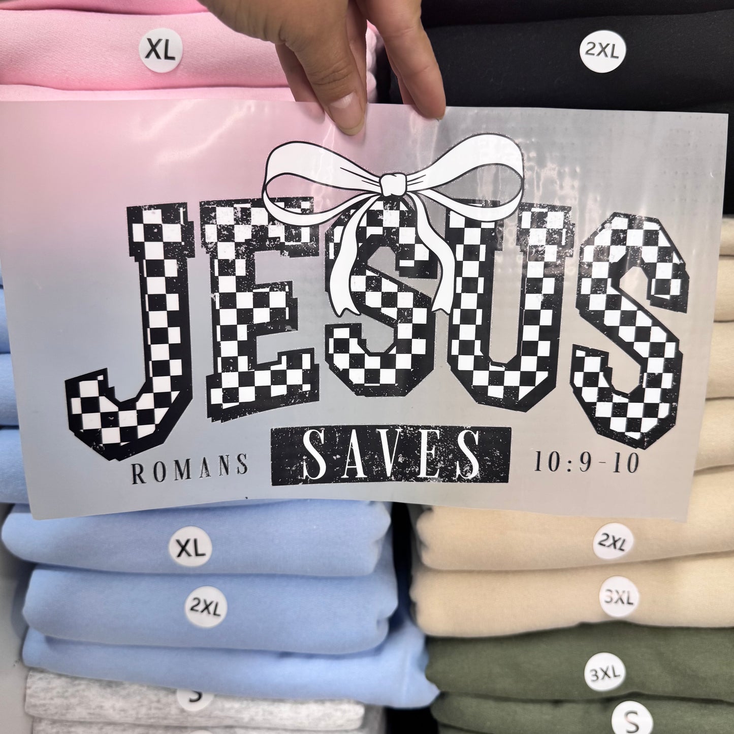 Checkered Jesus saves