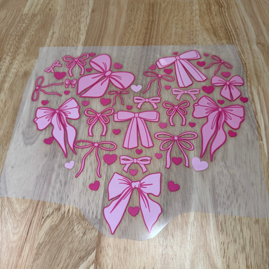 #67 Pink bow heart